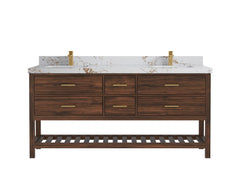 Parker Teak Wood 72 in. W x 22 in. D Double Sink Bathroom Vanity - photo 32