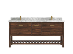 Parker Teak Wood 72 in. W x 22 in. D Double Sink Bathroom Vanity - photo 20
