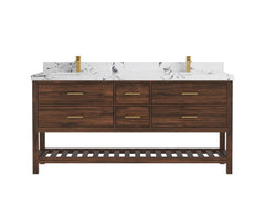 Parker Teak Wood 72 in. W x 22 in. D Double Sink Bathroom Vanity - photo 34