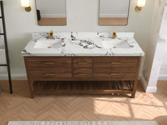 Parker Teak Wood 72 in. W x 22 in. D Double Sink Bathroom Vanity - photo 33
