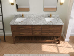 Parker Teak Wood 72 in. W x 22 in. D Double Sink Bathroom Vanity - photo 19