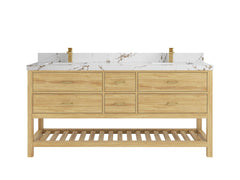 Parker Teak Wood 72 in. W x 22 in. D Double Sink Bathroom Vanity - photo 36