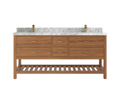 Parker Teak Wood 72 in. W x 22 in. D Double Sink Bathroom Vanity - photo 8