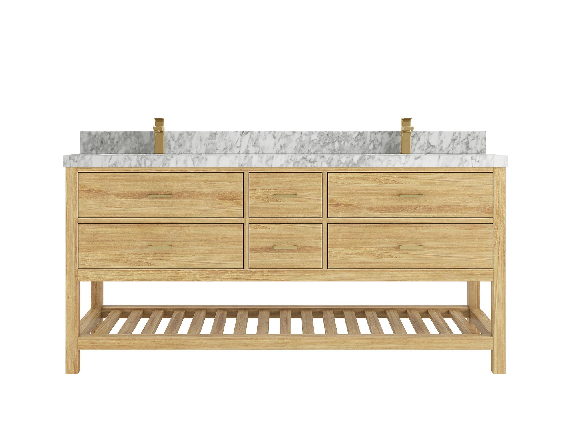 Parker Teak Wood 72 in. W x 22 in. D Double Sink Bathroom Vanity - Willow Bath and Vanity