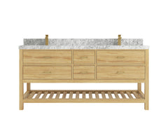 Parker Teak Wood 72 in. W x 22 in. D Double Sink Bathroom Vanity - photo 24