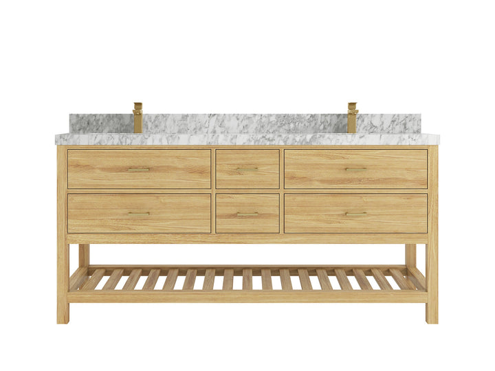 Parker Teak Wood 72 in. W x 22 in. D Double Sink Bathroom Vanity - photo 24