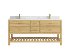 Parker Teak Wood 72 in. W x 22 in. D Double Sink Bathroom Vanity - photo 14