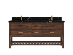 Parker Teak Wood 72 in. W x 22 in. D Double Sink Bathroom Vanity - photo 8
