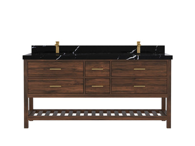 Parker Teak Wood 72 in. W x 22 in. D Double Sink Bathroom Vanity - Willow Bath and Vanity