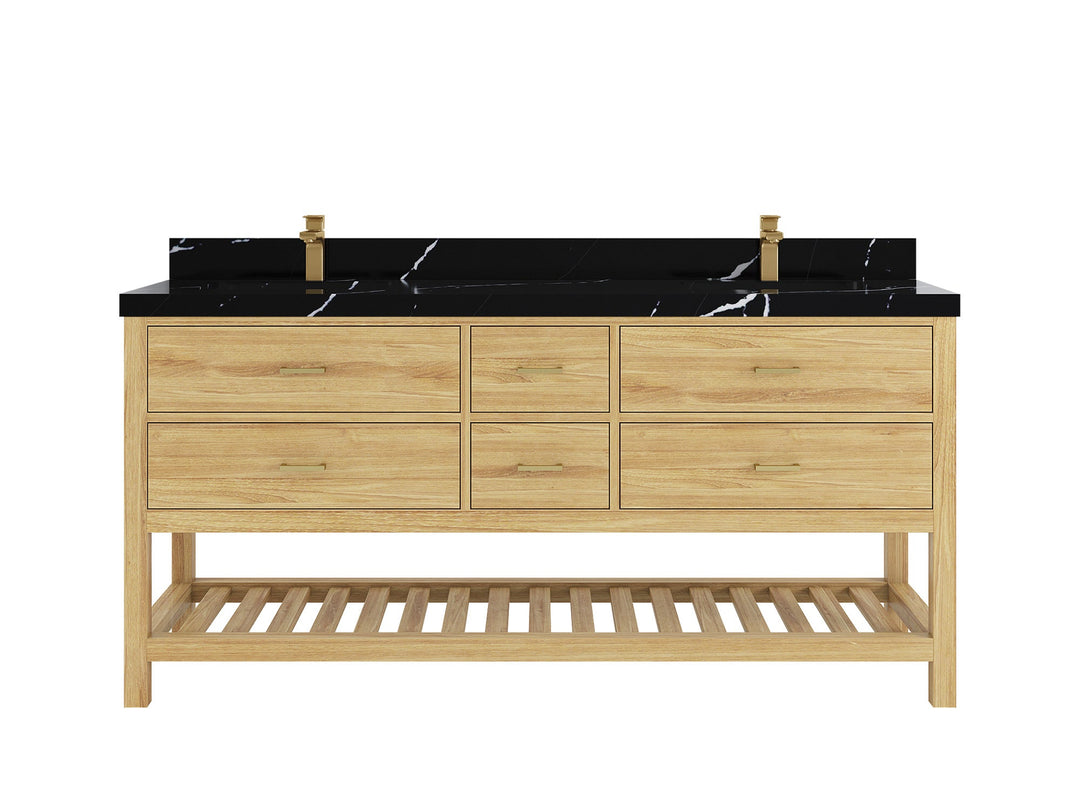 Parker Teak Wood 72 in. W x 22 in. D Double Sink Bathroom Vanity - Willow Bath and Vanity