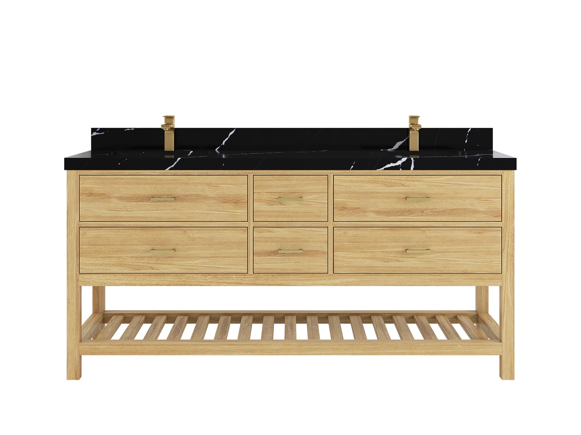 Parker Teak Wood 72 in. W x 22 in. D Double Sink Bathroom Vanity - Willow Bath and Vanity