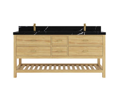 Parker Teak Wood 72 in. W x 22 in. D Double Sink Bathroom Vanity - photo 8