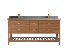 Parker Teak Wood 72 in. W x 22 in. D Double Sink Bathroom Vanity - photo 28