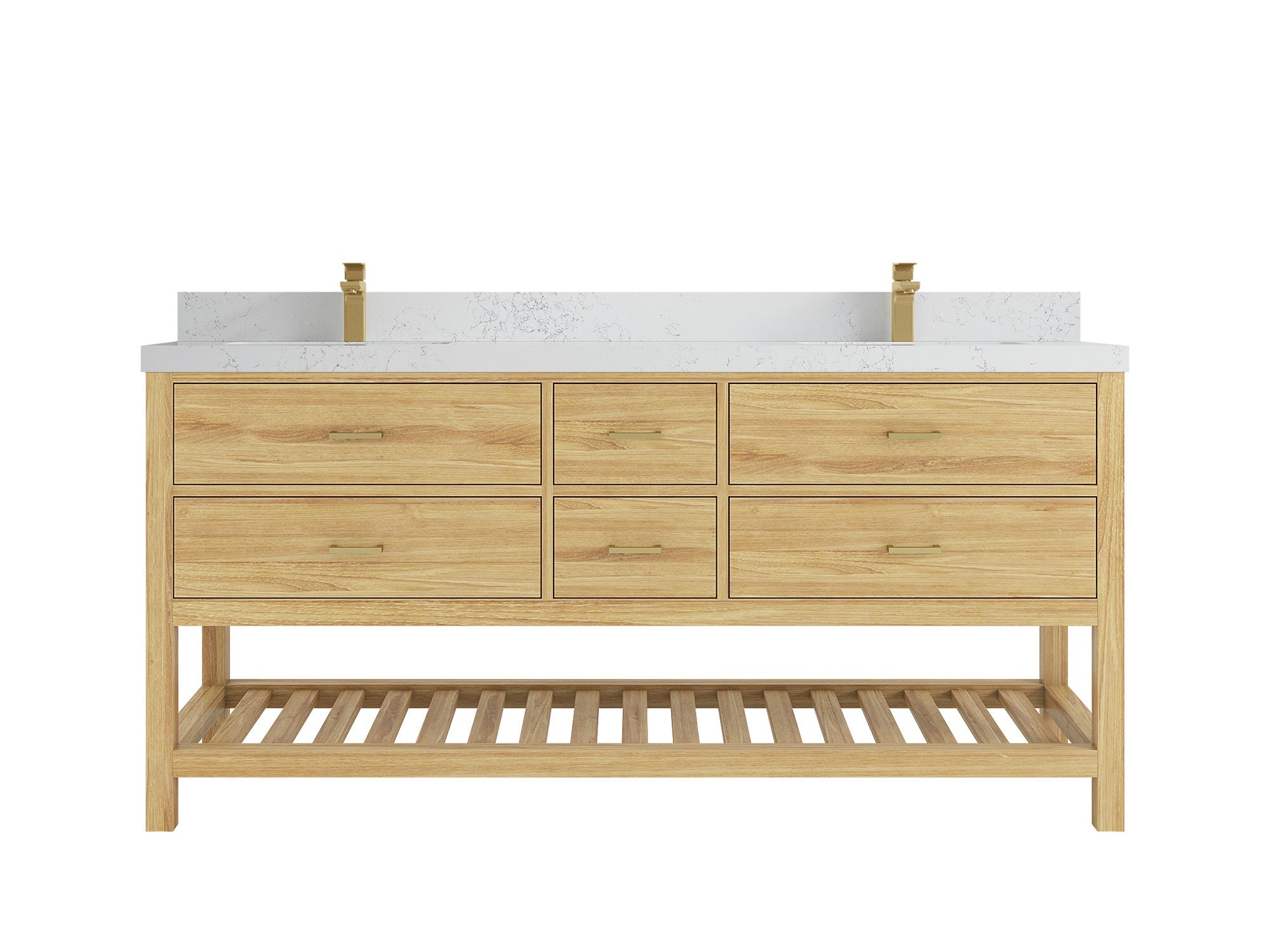 Parker Teak Wood 72 in. W x 22 in. D Double Sink Bathroom Vanity - Willow Bath and Vanity
