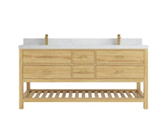 Parker Teak Wood 72 in. W x 22 in. D Double Sink Bathroom Vanity - photo 16