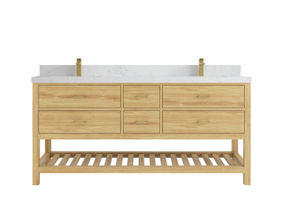 Parker Teak Wood 72 in. W x 22 in. D Double Sink Bathroom Vanity - Willow Bath and Vanity
