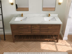 Parker Teak Wood 72 in. W x 22 in. D Double Sink Bathroom Vanity - photo 17