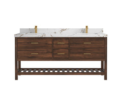 Parker Teak Wood 72 in. W x 22 in. D Double Sink Bathroom Vanity - photo 30