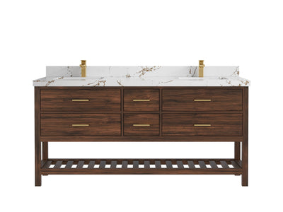 Parker Teak Wood 72 in. W x 22 in. D Double Sink Bathroom Vanity - Willow Bath and Vanity