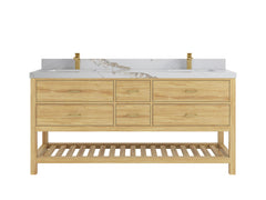 Parker Teak Wood 72 in. W x 22 in. D Double Sink Bathroom Vanity - photo 10