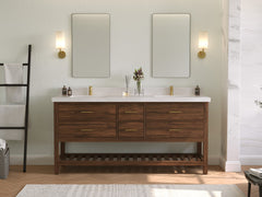 Parker Teak Wood 72 in. W x 22 in. D Double Sink Bathroom Vanity - photo 4