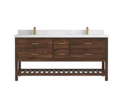 Parker Teak Wood 72 in. W x 22 in. D Double Sink Bathroom Vanity - photo 14