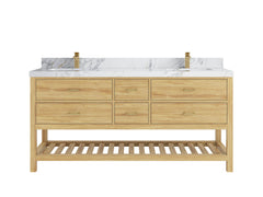 Parker Teak Wood 72 in. W x 22 in. D Double Sink Bathroom Vanity - photo 28