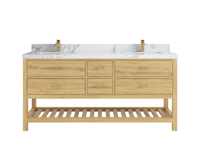 Parker Teak Wood 72 in. W x 22 in. D Double Sink Bathroom Vanity - Willow Bath and Vanity