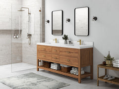 Parker Teak Wood 72 in. W x 22 in. D Double Sink Bathroom Vanity - photo 2