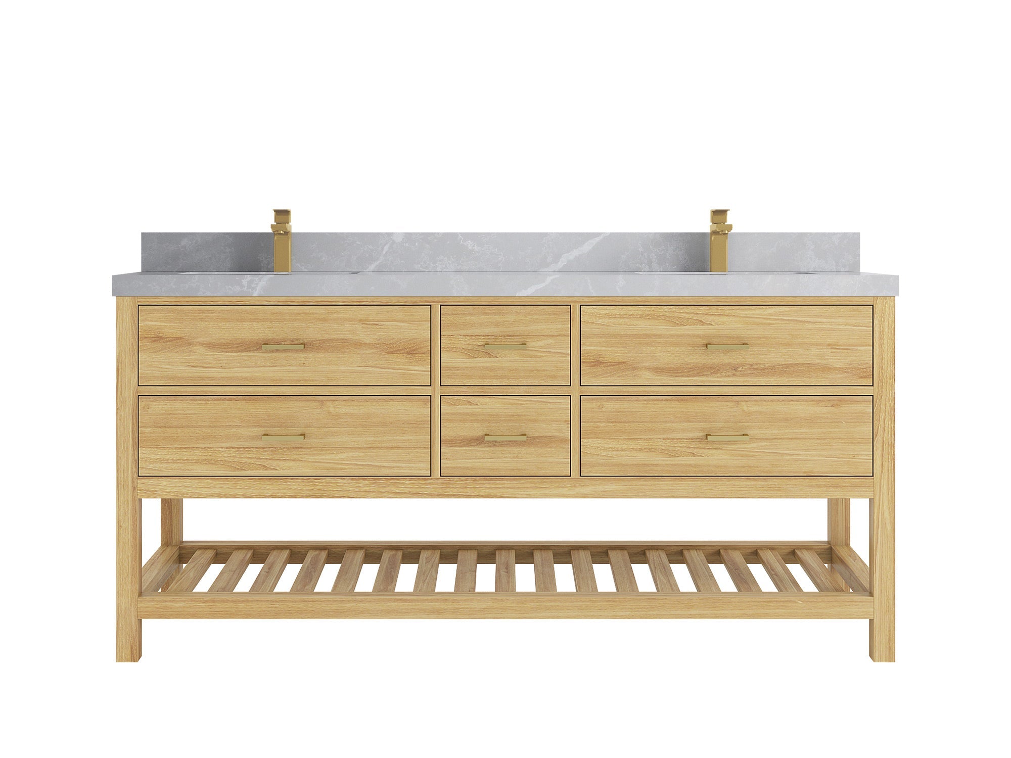 Parker Teak Wood 72 in. W x 22 in. D Double Sink Bathroom Vanity - Willow Bath and Vanity