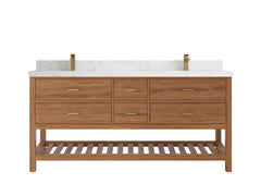 Parker Teak Wood 72 in. W x 22 in. D Double Sink Bathroom Vanity - photo 18