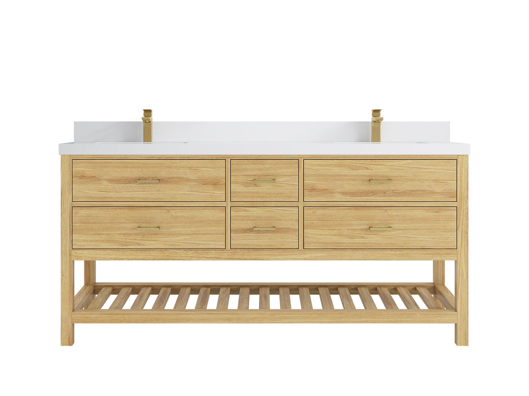 Parker Teak Wood 72 in. W x 22 in. D Double Sink Bathroom Vanity - Willow Bath and Vanity