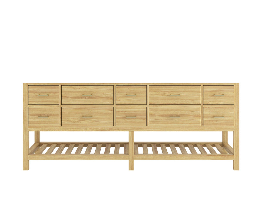 Parker Teak Wood 84 in. W x 22 in. D Double Sink Bathroom Vanity - Willow Bath and Vanity