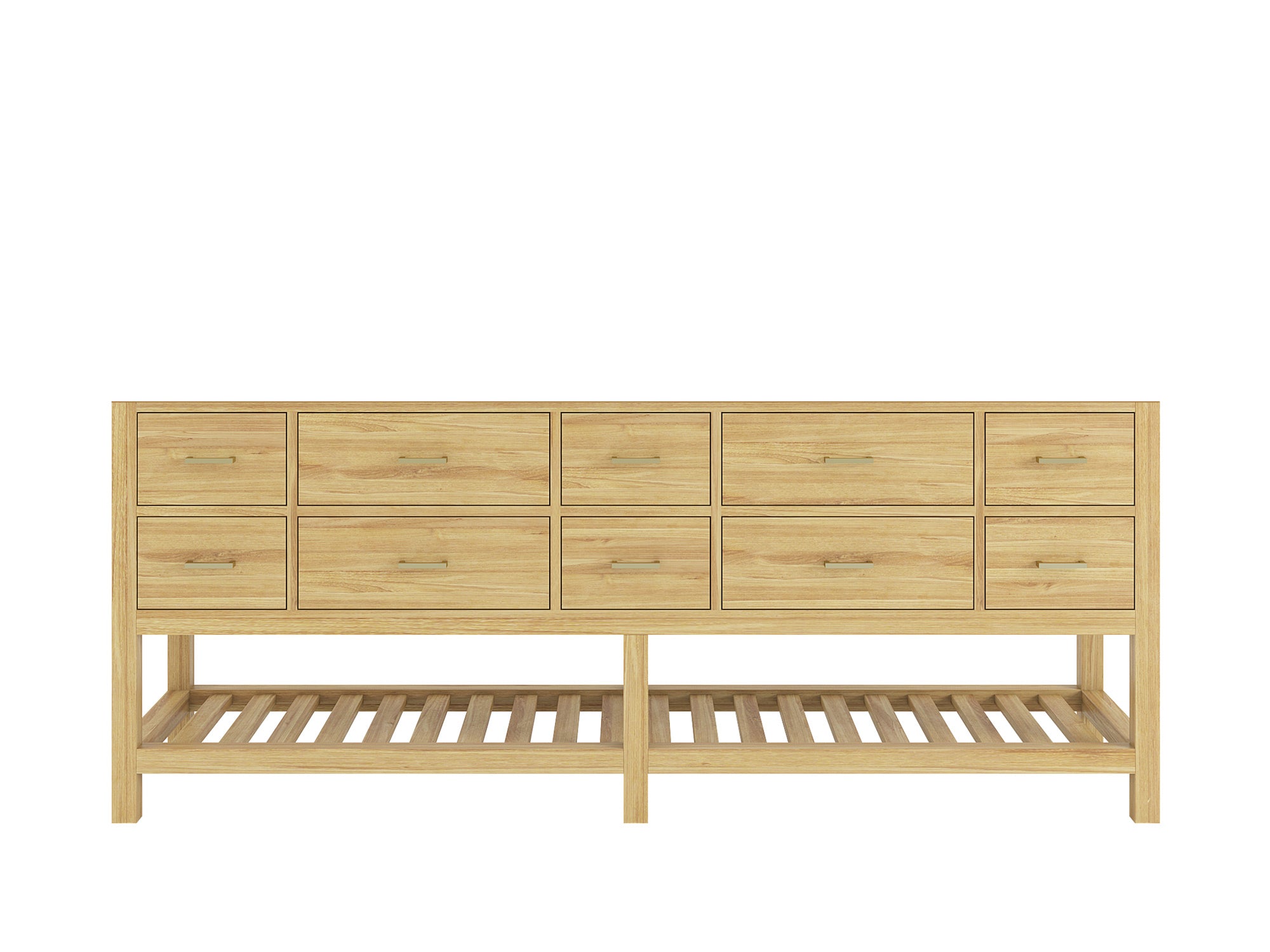 Parker Teak Wood 84 in. W x 22 in. D Double Sink Bathroom Vanity - Willow Bath and Vanity
