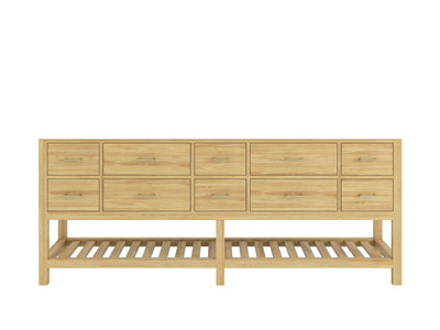 Parker Teak Wood 84 in. W x 22 in. D Double Sink Bathroom Vanity - Willow Bath and Vanity