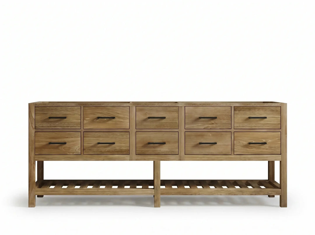 Parker Teak Wood 84 in. W x 22 in. D Double Sink Bathroom Vanity | 
              
                Premium Natural Teak
                
                  
             - PRK_TK_PRM_CA_BK_RT84 - photo №23
