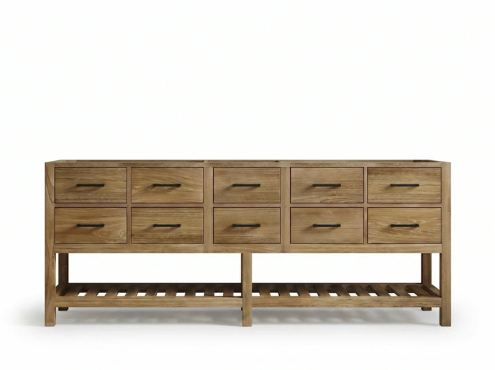 Parker Teak Wood 84 in. W x 22 in. D Double Sink Bathroom Vanity - photo 23