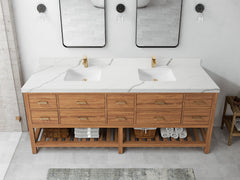 Parker Teak Wood 84 in. W x 22 in. D Double Sink Bathroom Vanity - photo 15