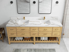 Parker Teak Wood 84 in. W x 22 in. D Double Sink Bathroom Vanity - photo 7