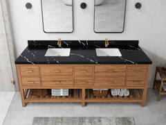 Parker Teak Wood 84 in. W x 22 in. D Double Sink Bathroom Vanity - photo 11
