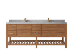 Parker Teak Wood 84 in. W x 22 in. D Double Sink Bathroom Vanity - photo 26
