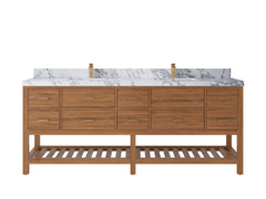 Parker Teak Wood 84 in. W x 22 in. D Double Sink Bathroom Vanity - photo 20