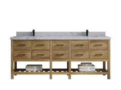 Parker Teak Wood 84 in. W x 22 in. D Double Sink Bathroom Vanity - photo 20