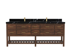 Parker Teak Wood 84 in. W x 22 in. D Double Sink Bathroom vanity with - photo 8