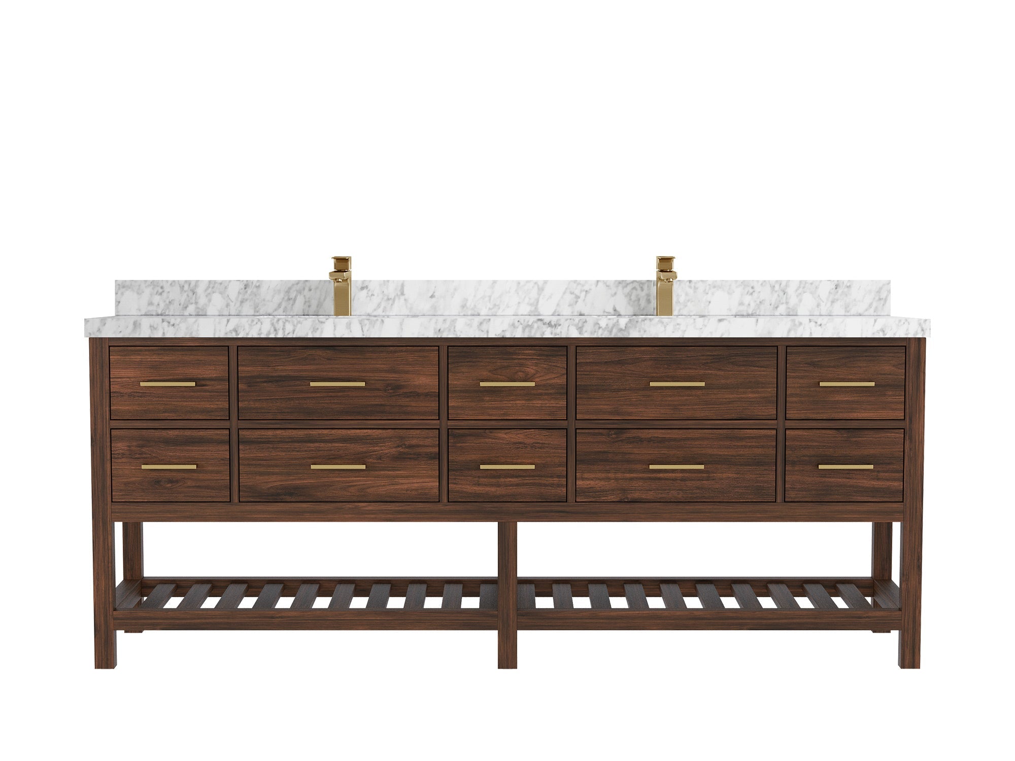 Parker Teak Wood 84 in. W x 22 in. D Double Sink Bathroom vanity with - Willow Bath and Vanity