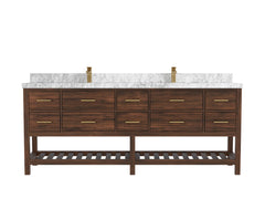 Parker Teak Wood 84 in. W x 22 in. D Double Sink Bathroom vanity with - photo 20