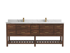 Parker Teak Wood 84 in. W x 22 in. D Double Sink Bathroom vanity with - photo 12