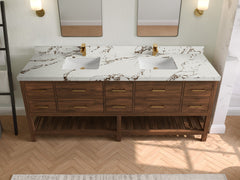 Parker Teak Wood 84 in. W x 22 in. D Double Sink Bathroom vanity with - photo 29