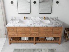 Parker Teak Wood 84 in. W x 22 in. D Double Sink Bathroom Vanity - photo 19