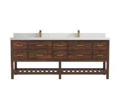 Parker Teak Wood 84 in. W x 22 in. D Double Sink Bathroom vanity with - photo 38